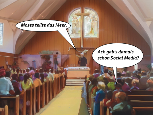 Moses teilte das Meer.